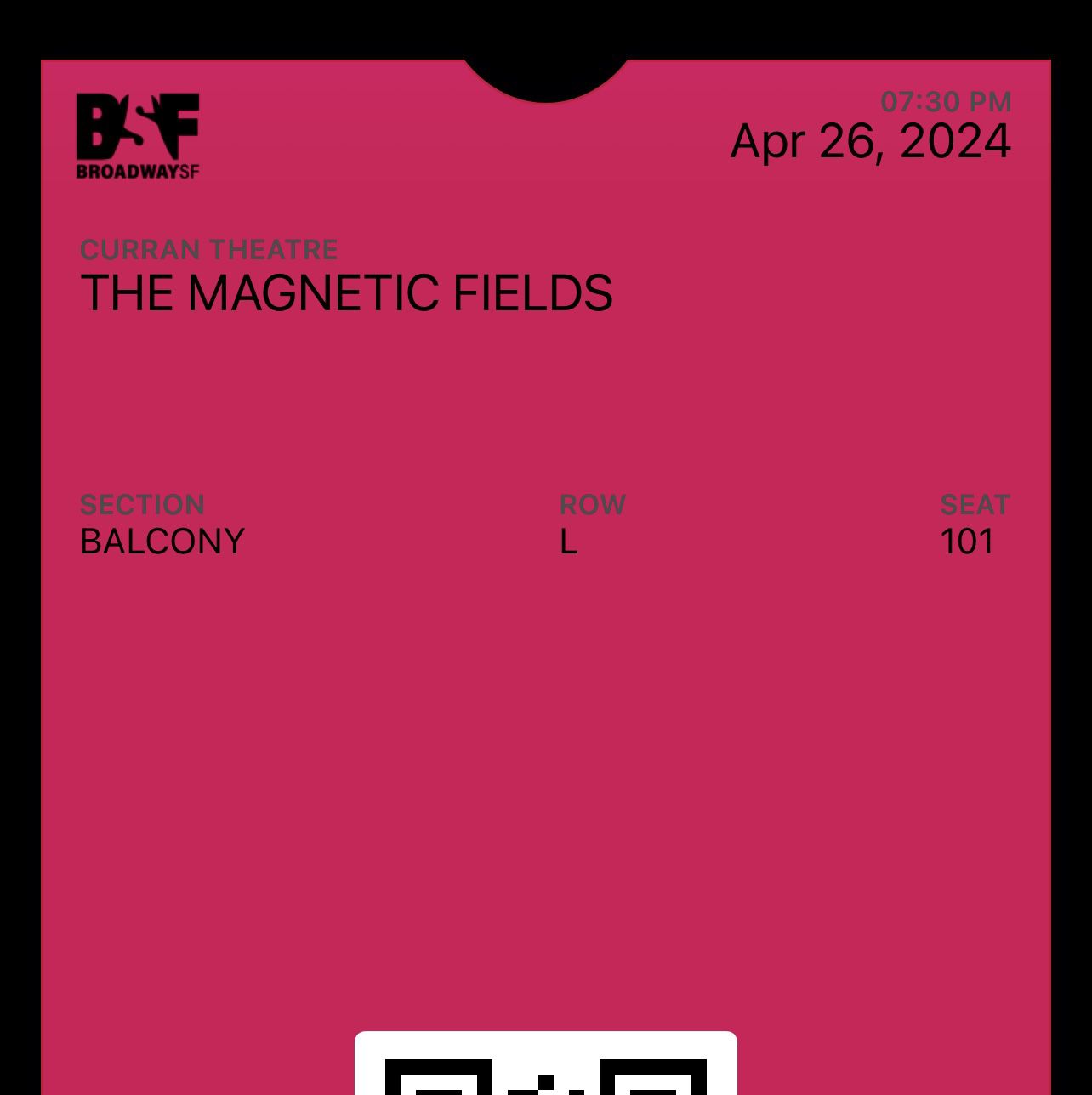 Magnetic fields ticket Friday 