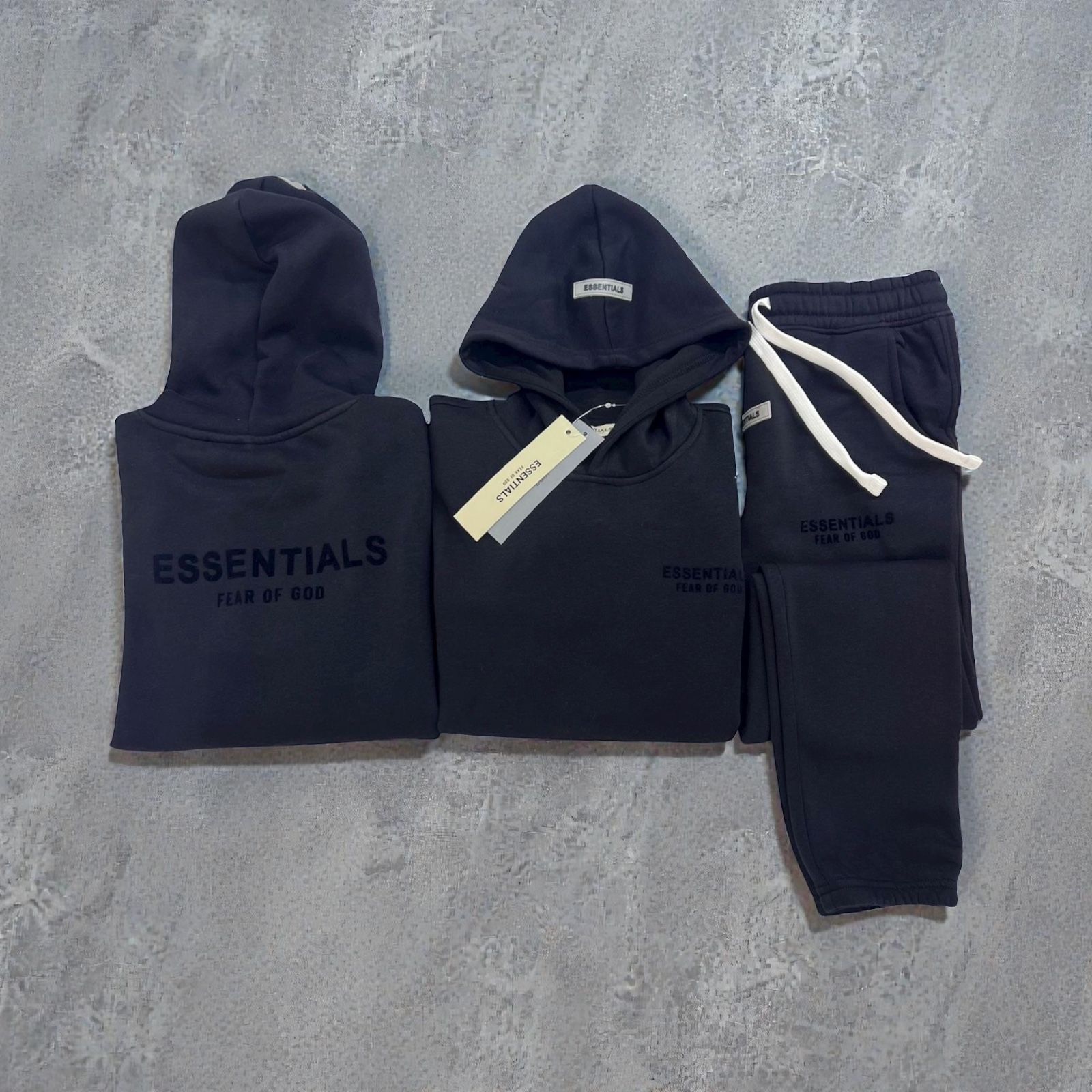 Kids Black Essentials Fear Of God Sweatsuit Set 7/8(L)
