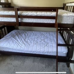 Wood Bunk Beds With Mattresses 