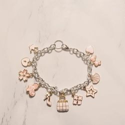 Girl In Pink women’s Charm Bracelet Handmade