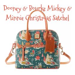 Dooney & Bourke Mickey & Minnie Holiday Christmas Satchel Bag NWT
