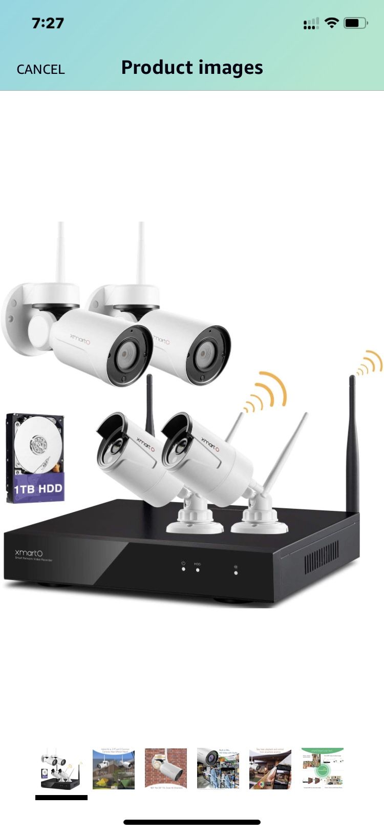 XMARTO [Expandable 8CH] Wireless Security Camera System, 2pc WiFi