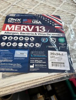 3 AC Air Filters MERV 13 20x24x1