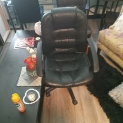 Desk Office Chair On Wheels Leather