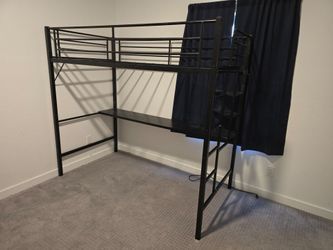 2 identical twin loft bed frames black