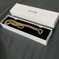 Jaxxon Necklace Cuban Link Sterling Silver 14k Gold Plated