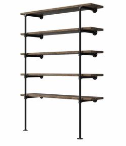 Industrial Iron Pipe Shelf Wall Mount Farmhouse Diy Open Bookshelf Pipe Shelves
