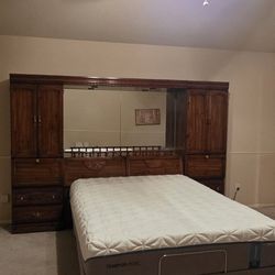 Broyhill Queen Headboard, Bridge, Nightstand