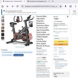**🚴‍♂️ NEW IN BOX – 2025 SLUNSE Magnetic Exercise Bike w/ App, LCD Display 