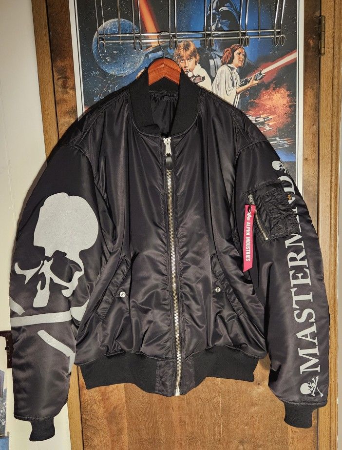 Alpha Industries "The MASTERMIND" Edition MA-1 Reflective Skull Logo bomber jacket