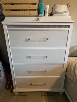 Ashley furniture tall white dresser