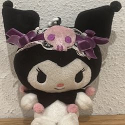 Sanrio Kuromi Lace Lolita Kawaii Charm Plush Keychain