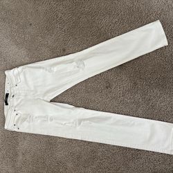 White straight leg skinny jeans 29L 30W