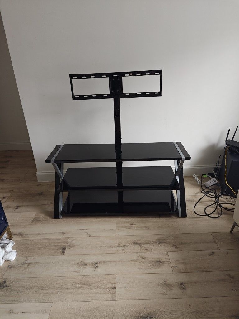 Tempered Glass Tv Console With Tv Mount 