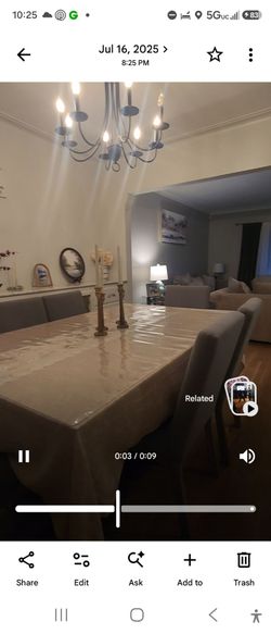 Dining table and chairs