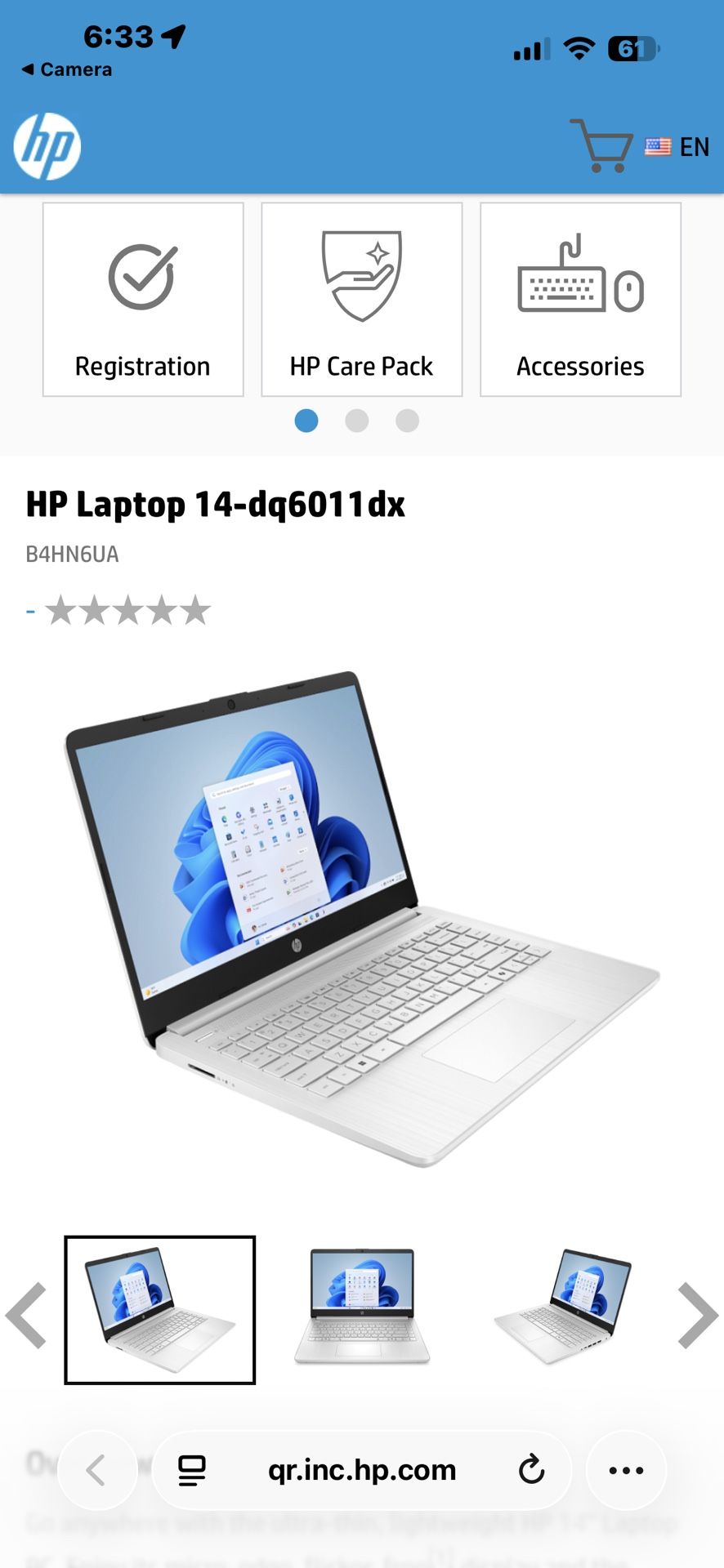 HP Laptop 14-dq6011dx