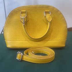 Small Yellow Women’s Handbag With Detachable Shoulder Strap