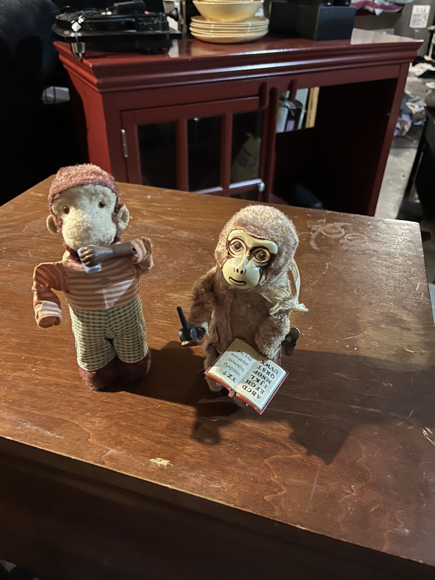 Two Vintage Toy Monkeys