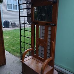 Antique hall coat tree