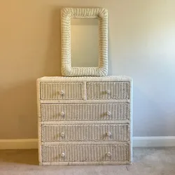 Wicker Dresser with Mirror