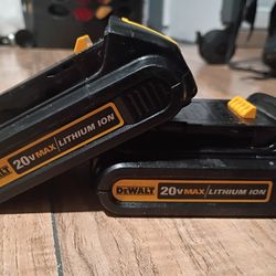 2- DeWalt Compact 20v Max Lithium Ion Batteries