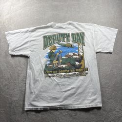 Vintage LAPD Men’s L White Los Angeles El Monte Police Deputy Day T Shirt #4A