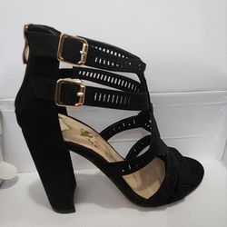 Black Heels Suede Size 6
