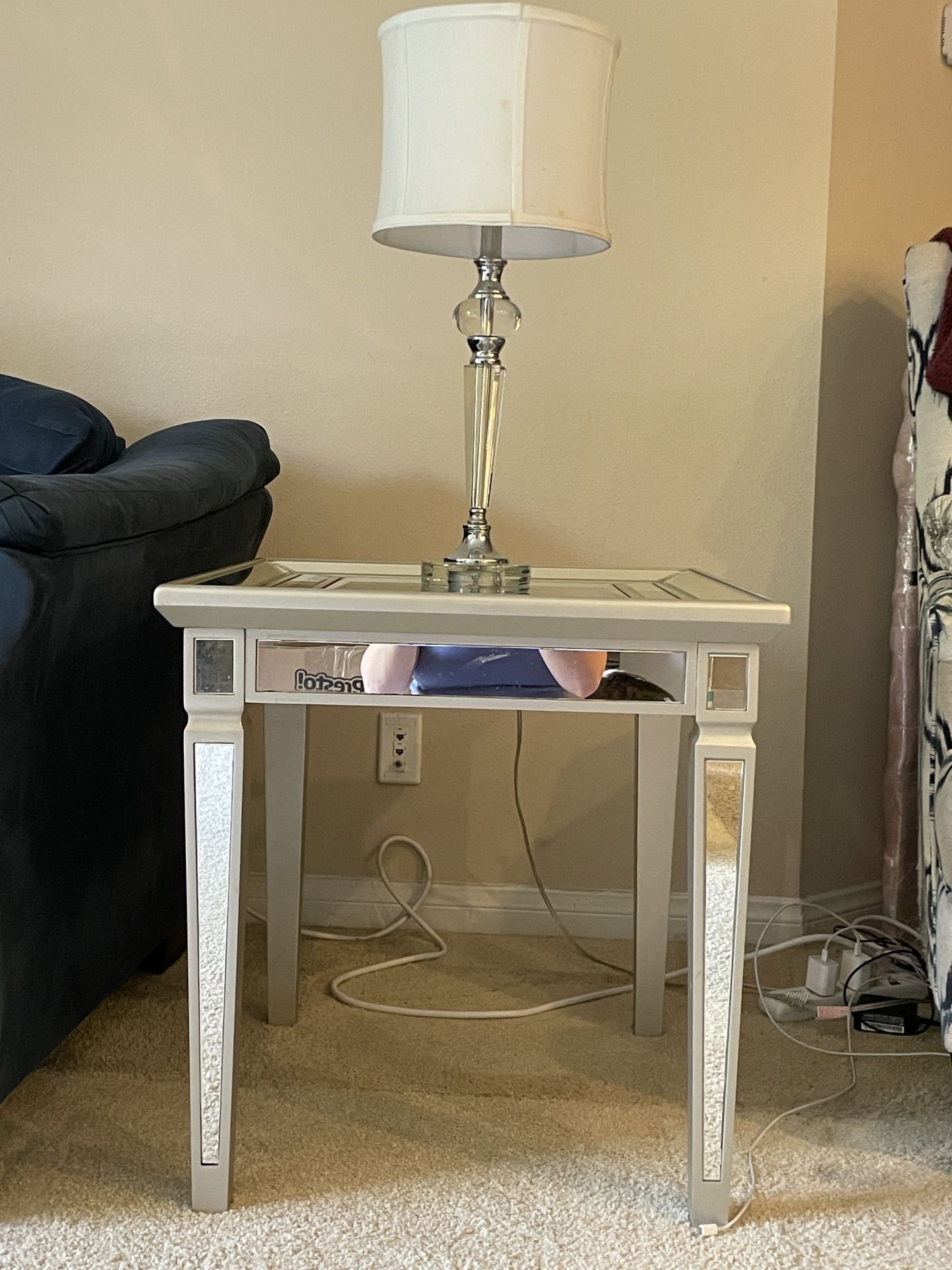 Mirrored End Table