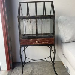 Vintage Wrought-Iron Wardian Case Terrarium