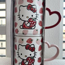Hello Kitty Strawberry Mugs Set (Blue Sky Ceramics)