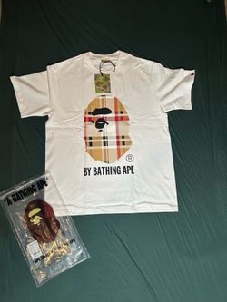 white BAPE Check Ape Head TEE