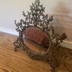Antique Mirror With Easel