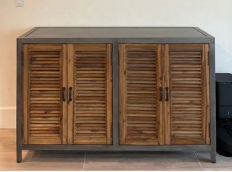 Four-Door Sideboard / Buffet with Louvered Wood Doors