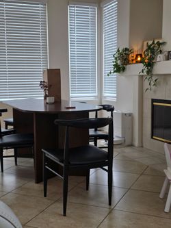 Black dining chairs 6 dining chairs modern mid century