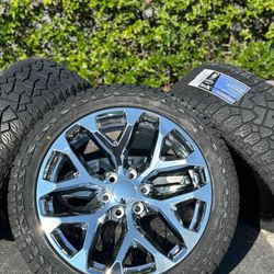 Chrome 22”Snowflake wheels 6x5.5 GMC Sierra Yukon Chevrolet Silverado Tahoe 6 lug rims