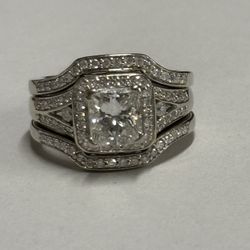 14K White Gold Diamond Bridal Wedding Set