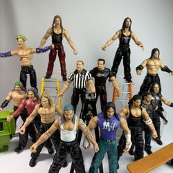 JAKKS Pacific WWE WWF Jeff & Matt Hardy Boyz Action Figures 1999 Lot Of 14 + EXT