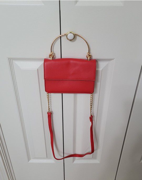 Women's Red and Gold Crossbody Bag 