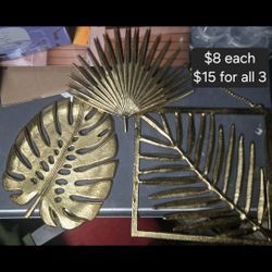 Gold Metal Wall Decor Plants