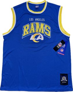 Los Angeles Rams Blue Basketball Jersey Mens XL & 2XL New Embroidered Logo