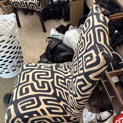 Brown leather chair with chair cover