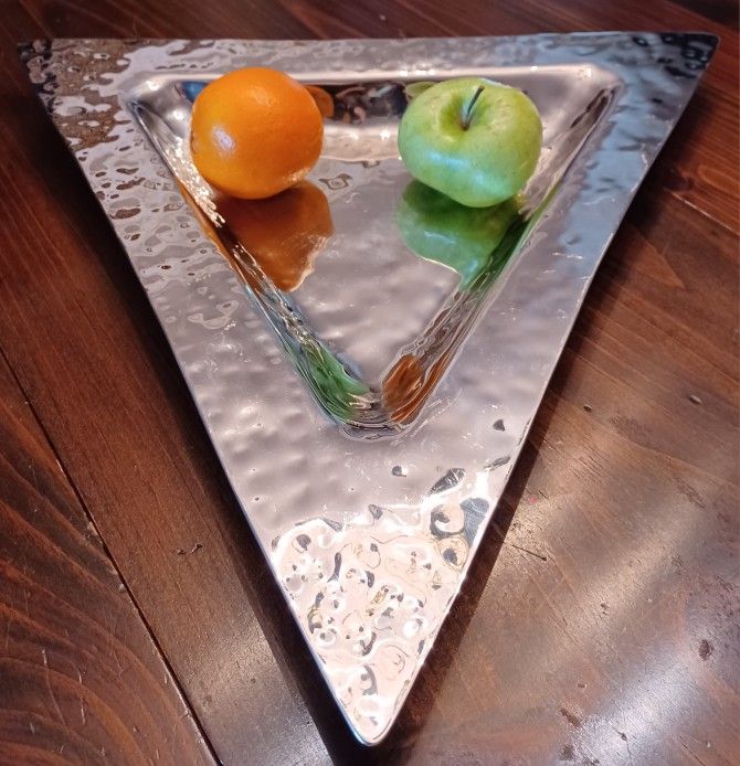 Triangle Plate w/ Hammered Finish