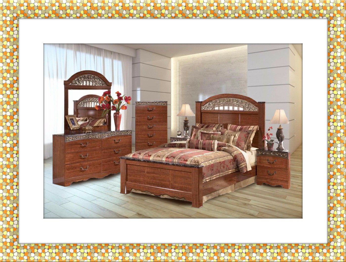 11pc Ashley bedroom set free mattress and shipping