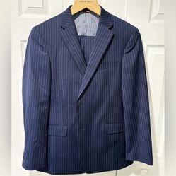 Tommy Hilfiger Men’s Blue Striped Suit-Like New