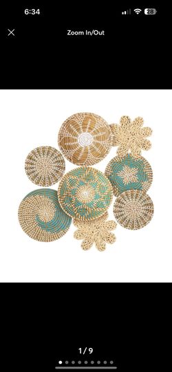 Handcrafted Wicker Round Seagrass Basket Wall Art