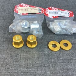 NEW 1 PAIR SHADOW CONSPIRACY 3/8 AXLE NUTS WASHERS BMX BICYCLE BOLTS GT HARO SE 