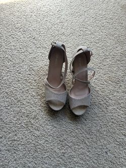 Top Moda Silver Glitter Strappy Heeled Sandals