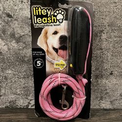 Litey Leash The Nighttime Leash 5 Feet Long Pink Up To 90 Pounds Dog