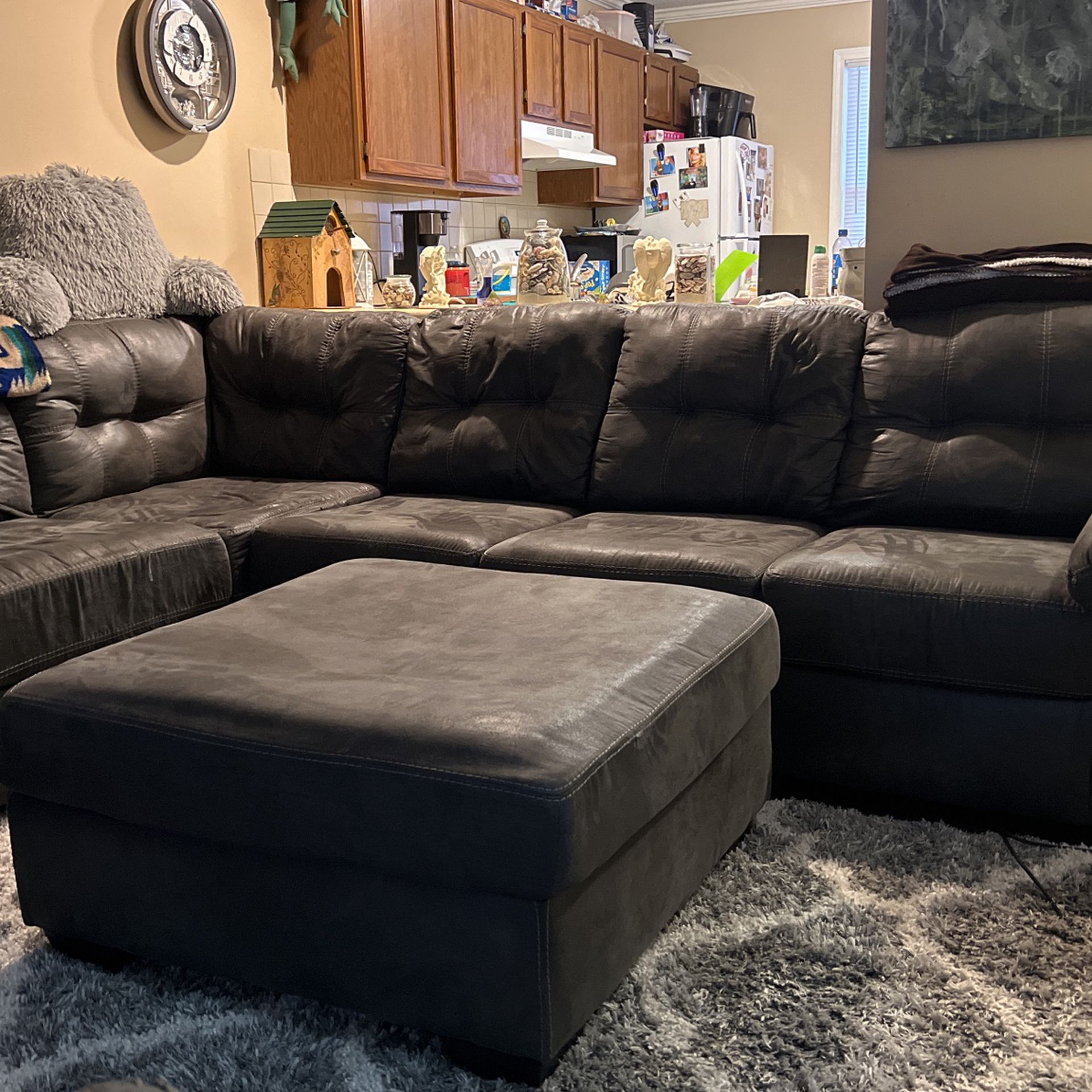 Sectional With Ottoman And Matching Recliner