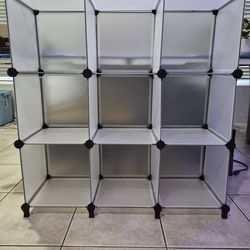 Modular 9-Cube Storage Organizer - 12" x 12" Cubes - White/Frosted